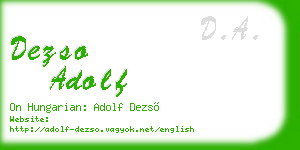 dezso adolf business card