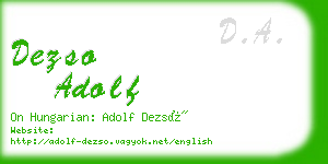 dezso adolf business card